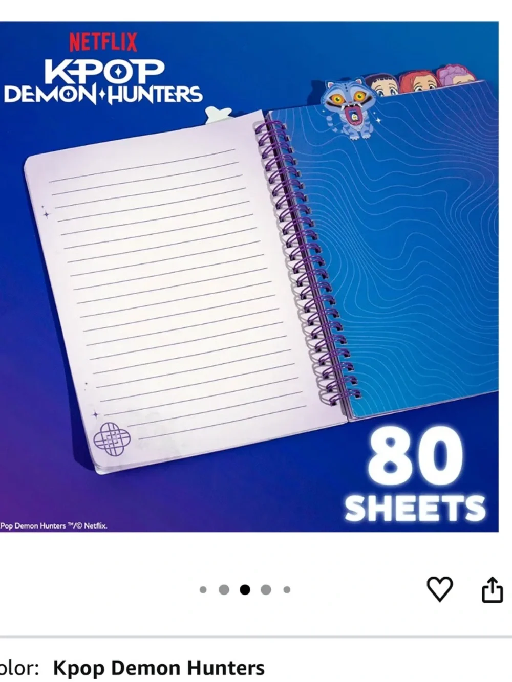 KPop Demon Hunters™ Huntr/x Tab Journal with 80 Lined Pages, Spiral-Bound